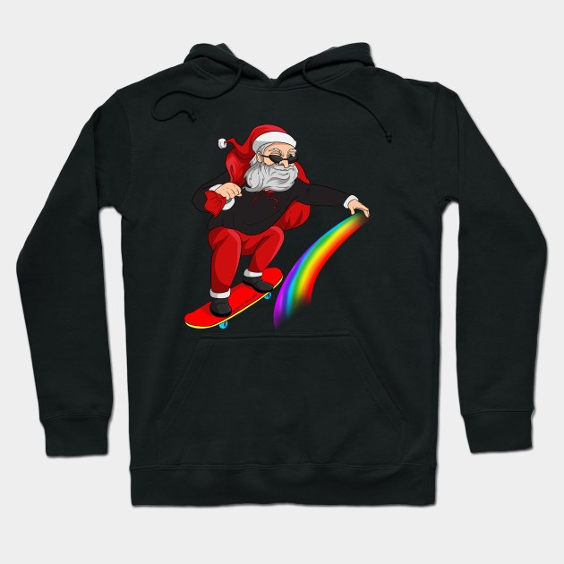 Festive Proud Santa Christmas Rainbow Hoodie by Trendy Black Sheep